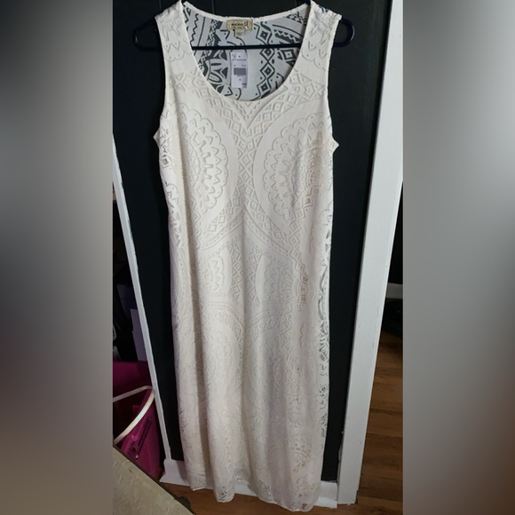 Oneworld Small Ivory Burnout Maxi Dress - Picture 1 of 10